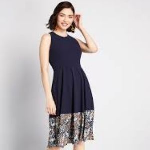 Hutch Navy Dress With Butterfly Detail